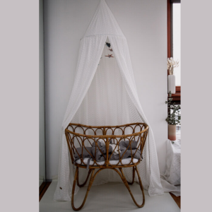 Betthimmel & Baldachin BIO-Baumwolle mit Stickerei in weiss