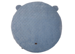 Spielmatte aus weichem Velours - ÖKO zertifizeirter Baumwolle in Denim Blau