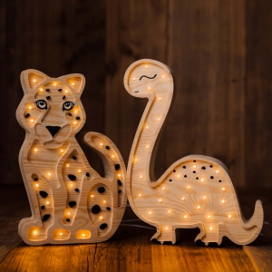 Holzlampe "Tiger" mit Dimmer für Kinderzimmer