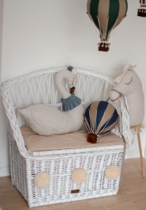 Kinderzimmer Deko - Heißluftballon dunkelblau/beige, zwei Größen M/L