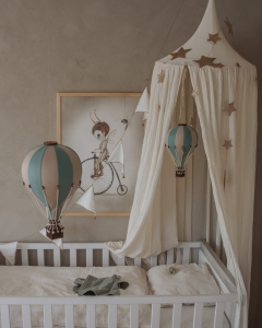 Kinderzimmer Deko - Heißluftballon beige/mint, zwei Größen M/L