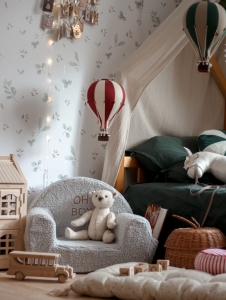 Kinderzimmer Deko - Heissluftballon in Rot/Ecru, zwei Größen M/L