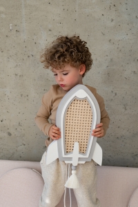 Lampe Rakete Holz und Rattan Kinderzimmer