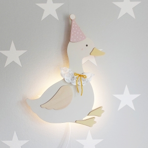 Handgefertigte Gans-Lampe – Beruhigende Holz-Nachtlampe für Babys & Kinder