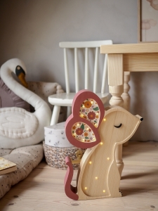 Holzlampe „Maus“ – Handgemachtes Nachtlicht aus FSC-Holz fürs Kinderzimmer