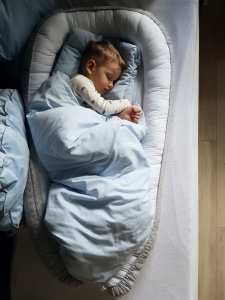 Babynest/Kokon XXL Kinder Handarbeit aus Baumwolle mit Stickerei